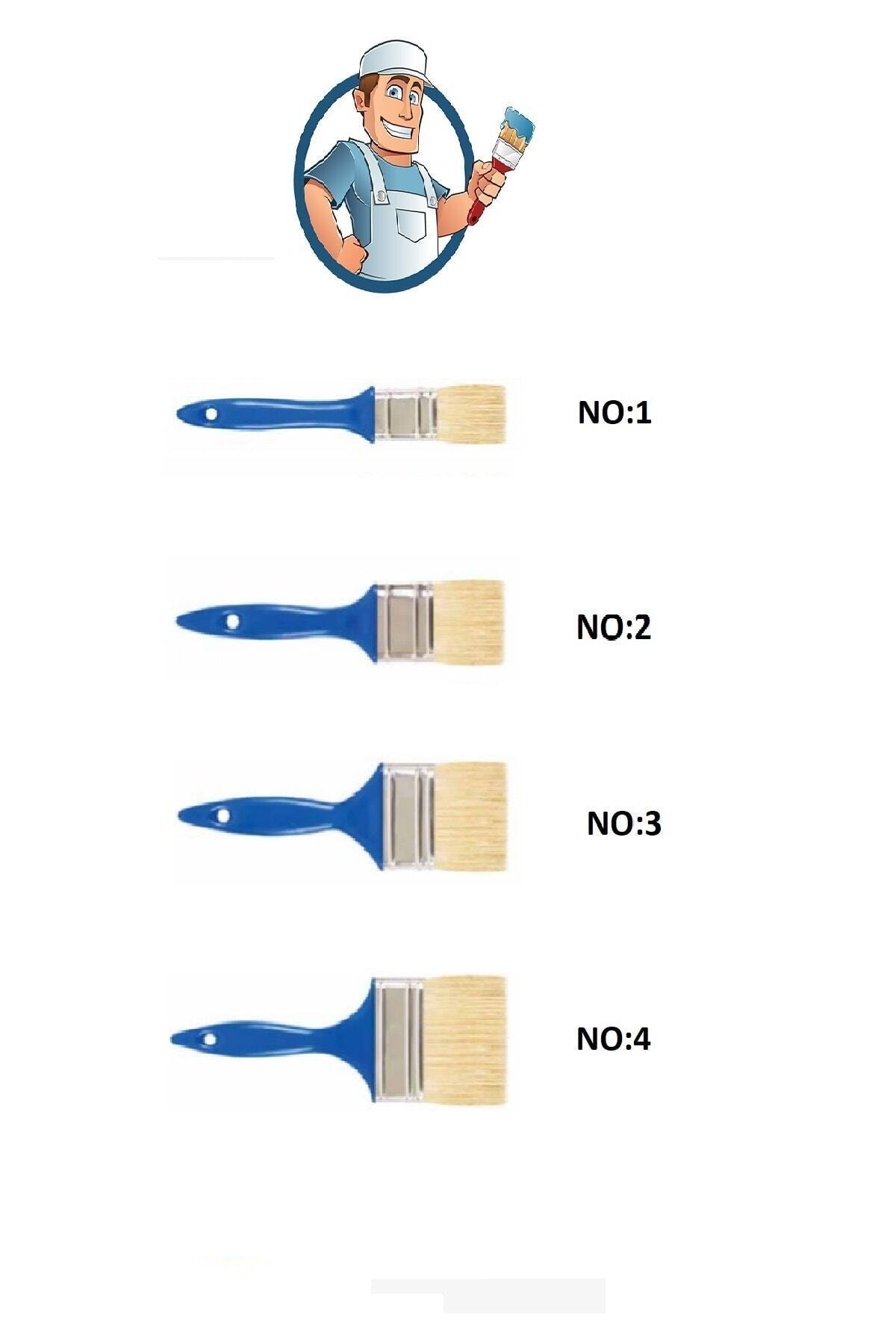 AKSUFEZ 4 Adet Kestirme Fırça Set - No 1 - 2- 3 - 4