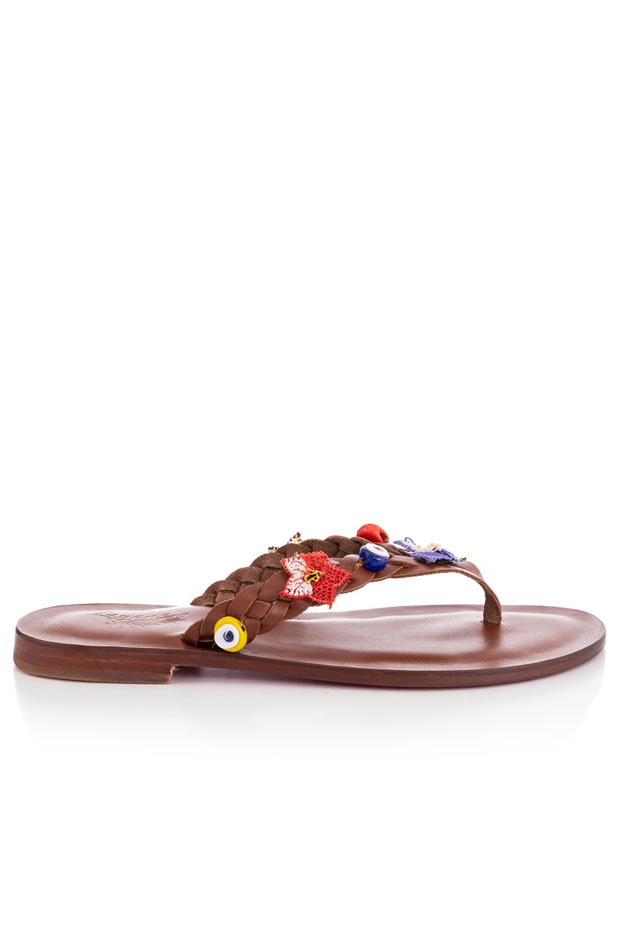 دمپایی چند رنگ زنانه پایه دست ساز چرمی Taba Bodrum Slipper Base 2020 DaphneSandals