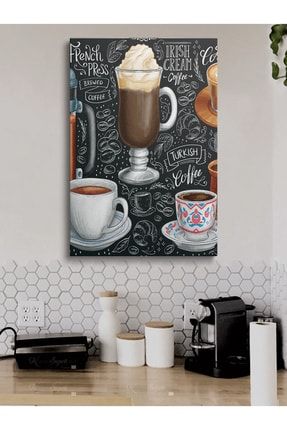Cafe Caffe Cafeler Kahve Büfe Büfeler Için Abstract Trend Dekoratif Kanvas Canvas Tablo Tablolar cafetek045