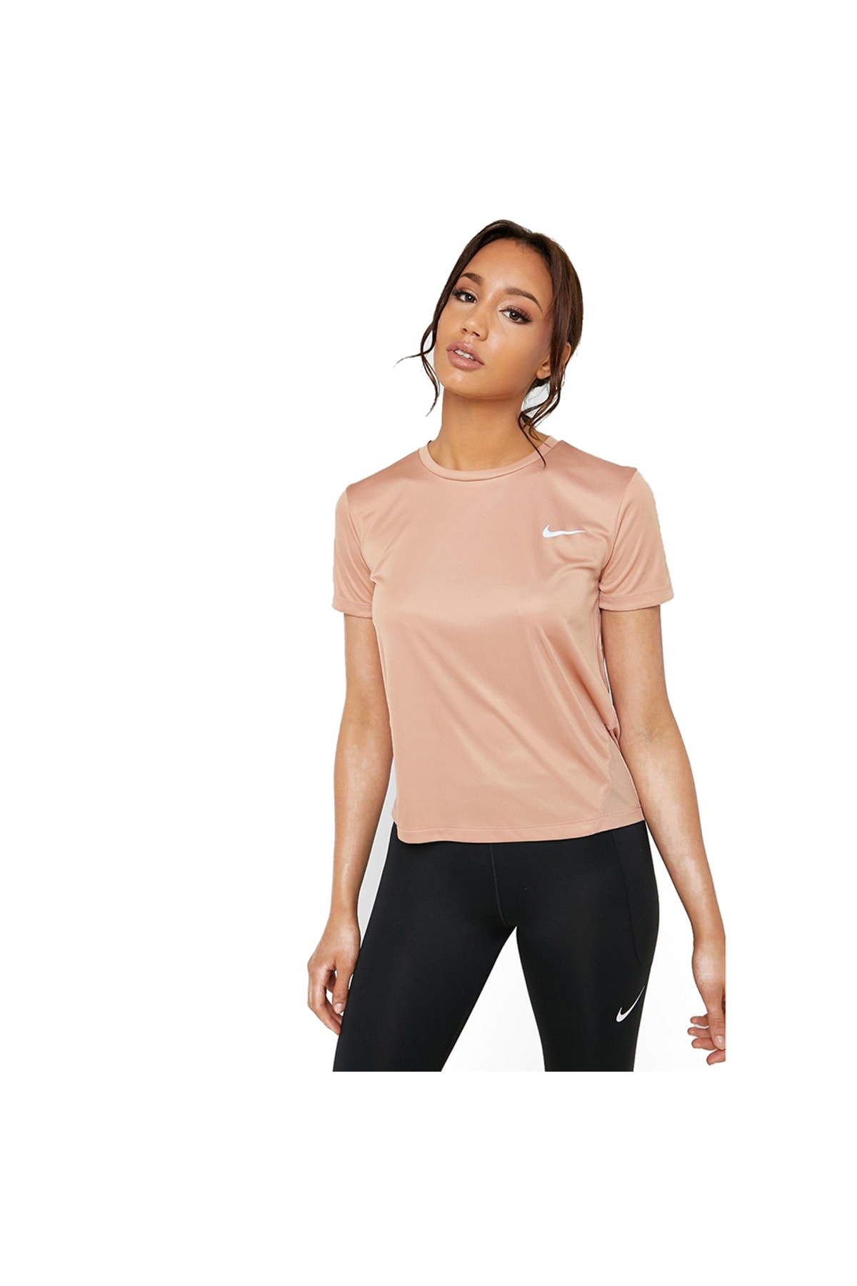 Nike Kadın Turuncu W Mıler Top Ss Tişört AJ8121-539