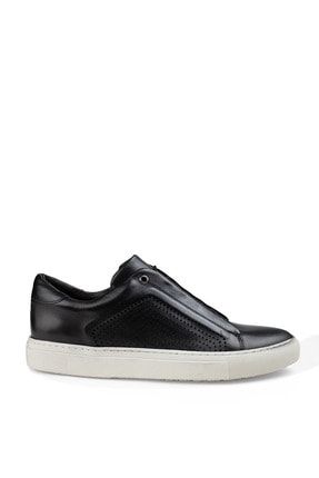Hakiki Deri Siyah Sneaker Erkek Ayakkabı 01834MSYHC01
