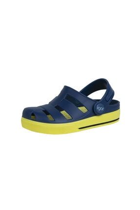 S10284 Ola Combi Çocuk Mavi Sarı Sandalet s10284