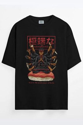 Japon Mutfağı Sushi Baskılı Unisex Oversize T-shirt suushiy
