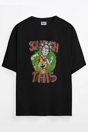 Rick And Morty Squanchy Baskılı Unisex Oversize T-shirt squanchy