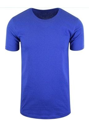 Mavi Oval Kesim Slim Fit Dar Kalıp T-shirt SCRT02