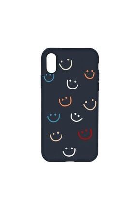 Apple Iphone X Xs Happy Smile Özel Tasarım Içi Kadife Lansman Kılıf Siyah (renkli Smile) RHK008
