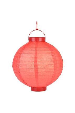 Işıklı Japon Feneri, Kendinden Aydınlatmalı Pilli Ledli Kağıt Fener 5 Li Paket Kırmızı PİLLİ-FNR-KRMZ