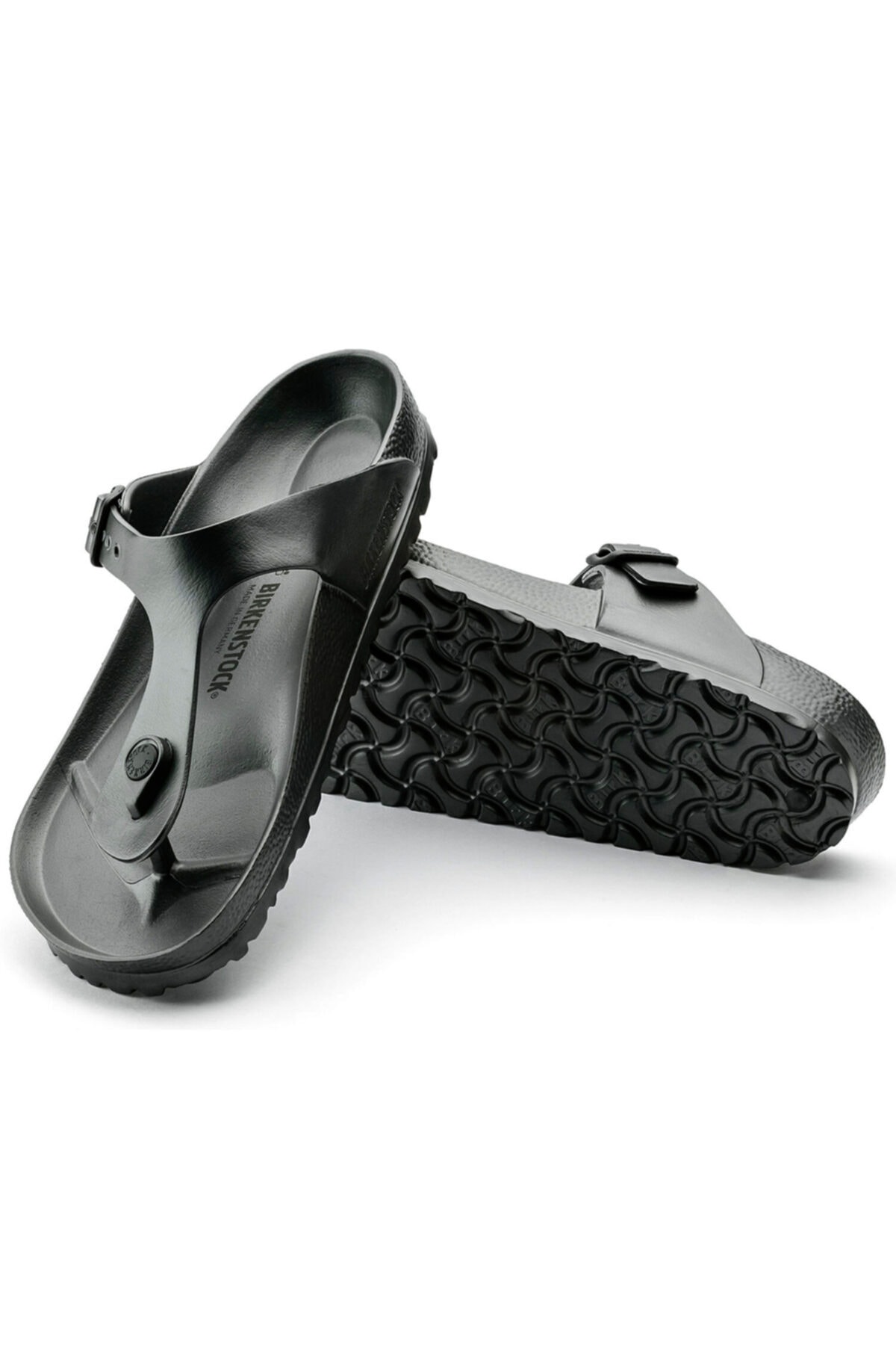 دمپایی بیرکن استاک زنانه پارچه خاکستری         | Birkenstock 144 - تصویر 3