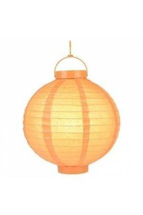 Işıklı Japon Feneri, Kendinden Aydınlatmalı Pilli Ledli Kağıt Fener 5 Li Paket ,turuncu PİLLİ-TURUNCU