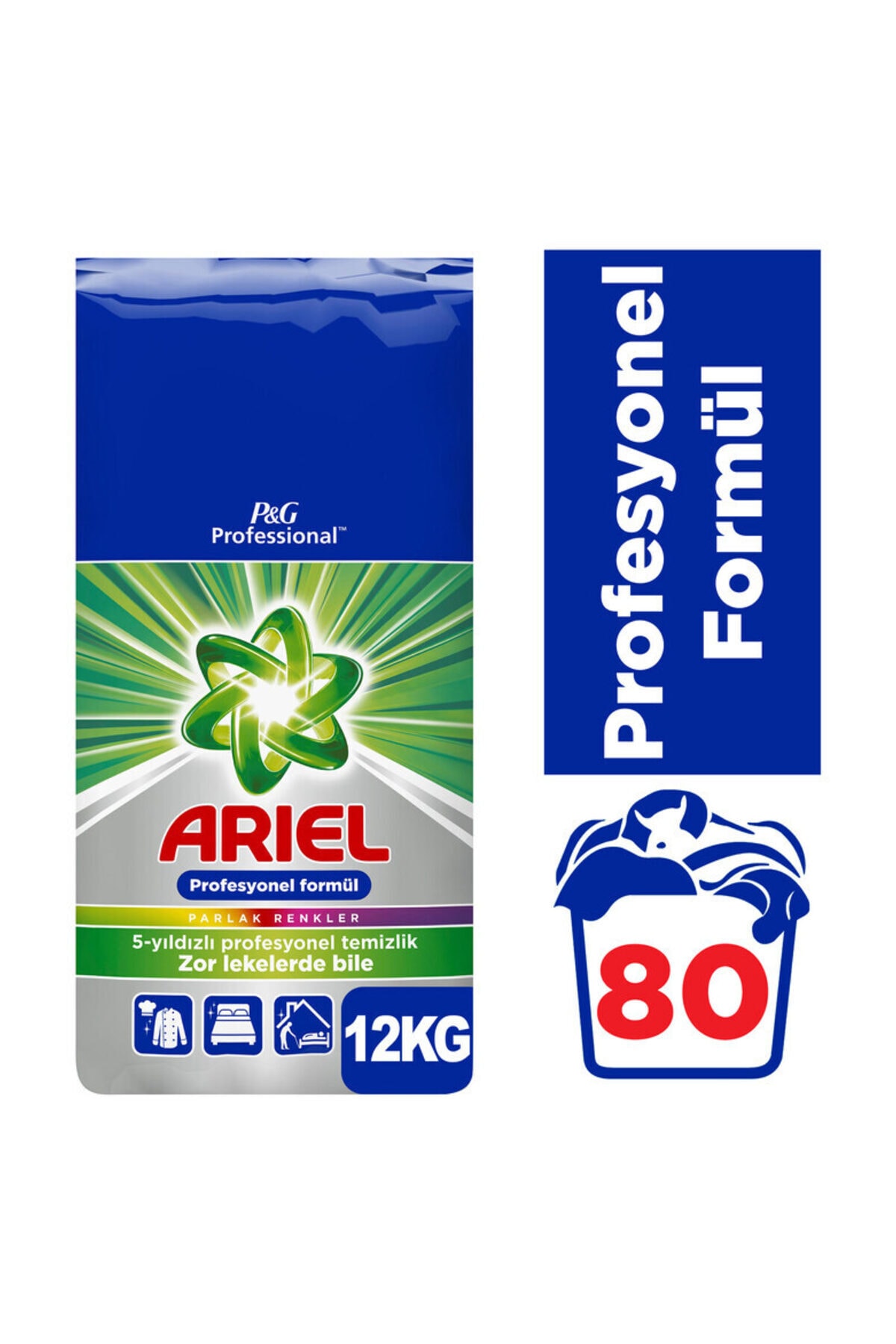 Ariel Professional 12 Kg 80 Yıkama Toz Çamaşır Deterjanı Parlak Renkler