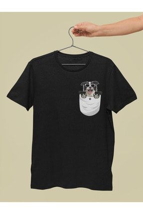 Köpek Cep Baskılı T-shirt CPKPKB4643478