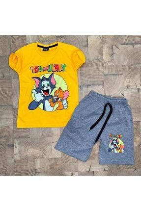 Tom Ve Jerry Çocuk Şort Tshirt Takım Tom And Jerry Çocuk Şort Tshirt Takım Çocuk Kısa Kol Kombin SZN1Y