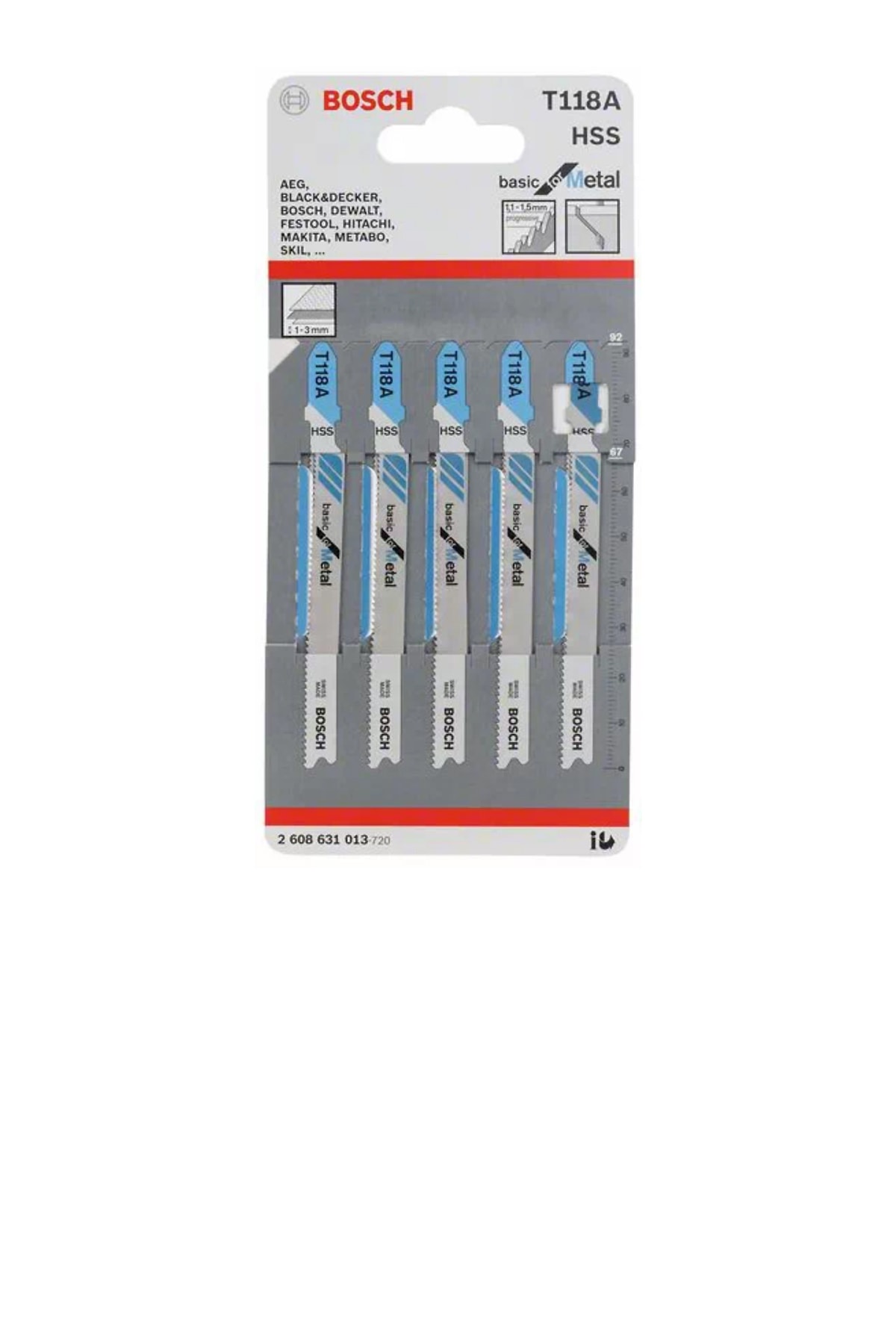 Bosch T 118 A Dekupaj Testeresi Bıçağı ve  5'li Paket Ekonomik Seri Metal Için