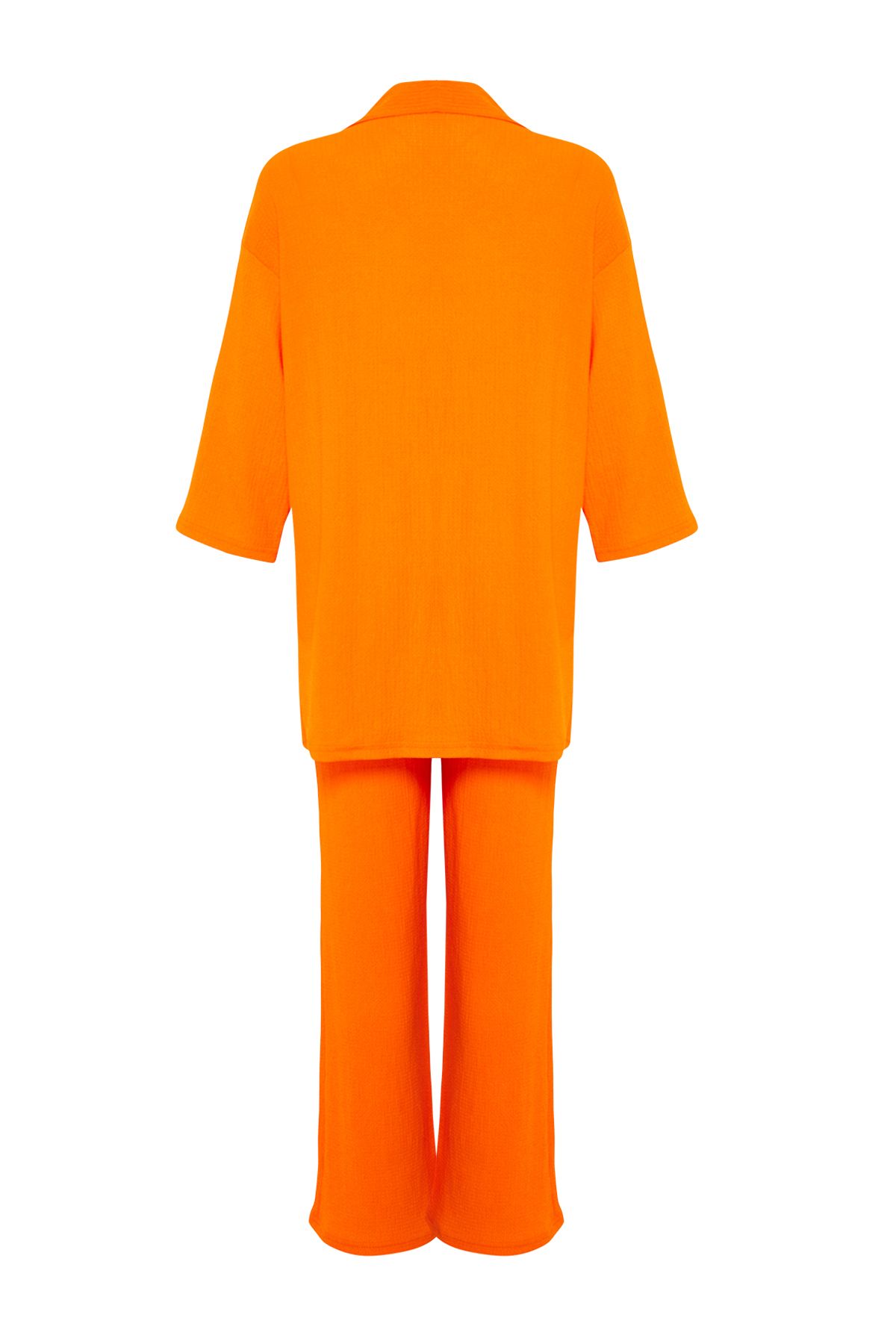 Trendyol Collection-Orange Knitted Relaxed Fit Kimona and Pants Set - TWOSS24AU00091 8