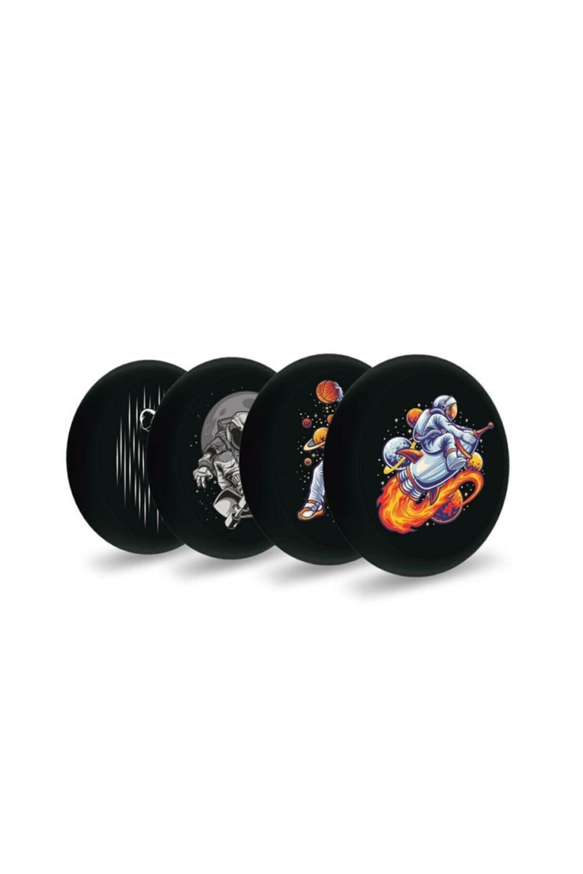 Silkar-Silka Space Patterned Ellipse Shaped Eraser (art-16) Pack of 4 1
