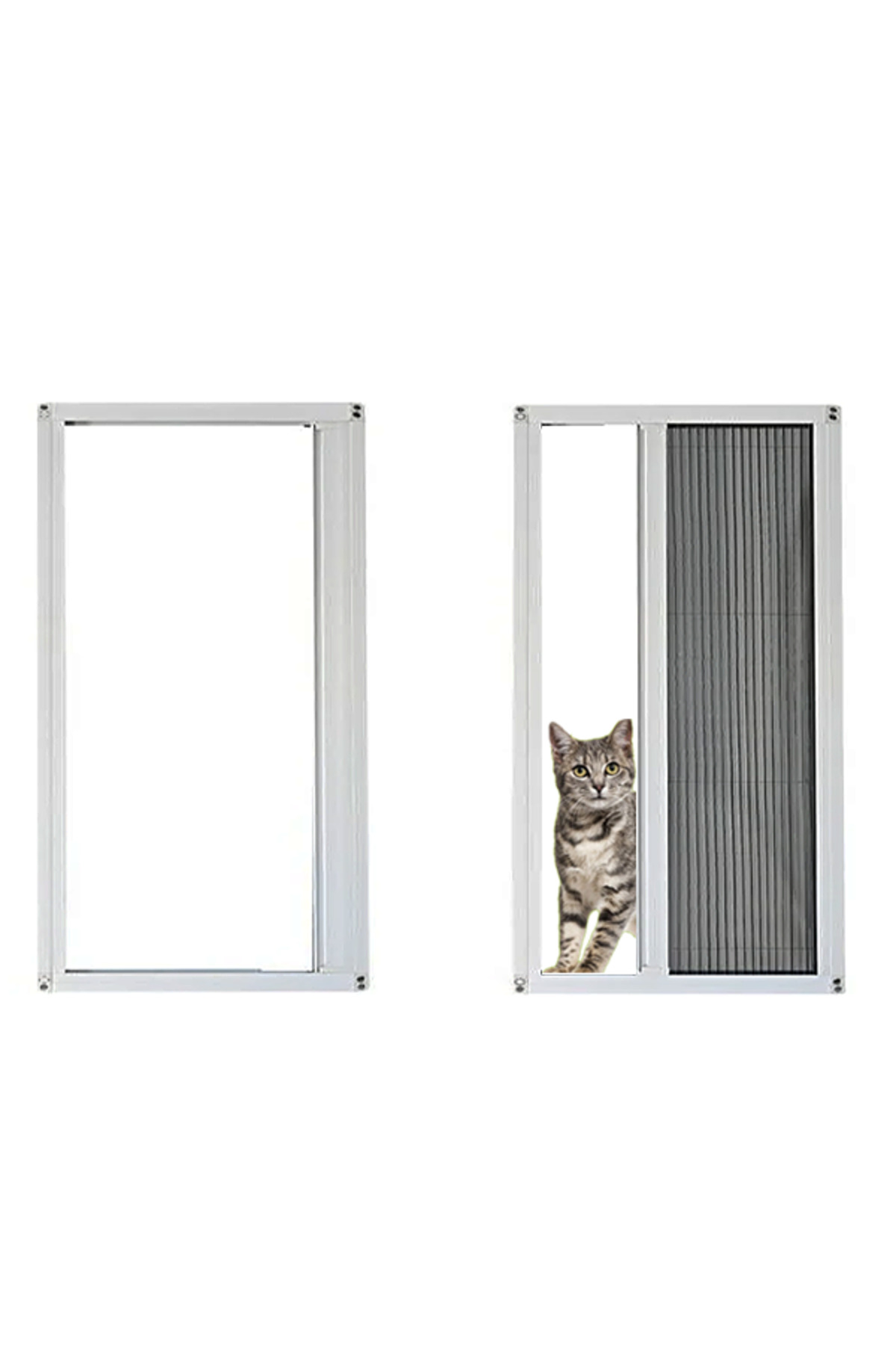 Kamataş Akordeon Pilise Yırtılmaz Ped Kedi Tüllü Pencere Sineklik Beyaz (70X130) Istenilen Ölçüde