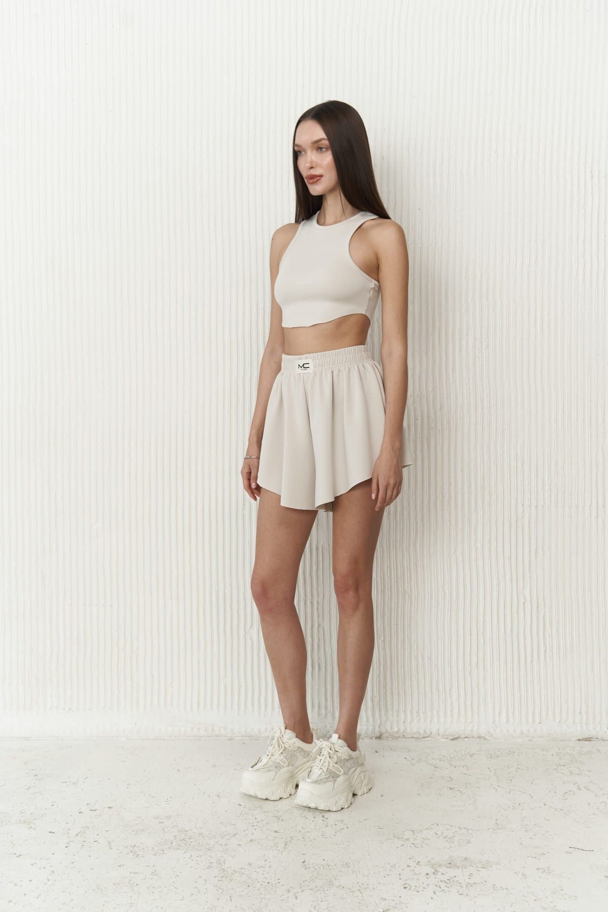 MAİ COLLECTİON-Set kraťasů Misty Beige Crop 3