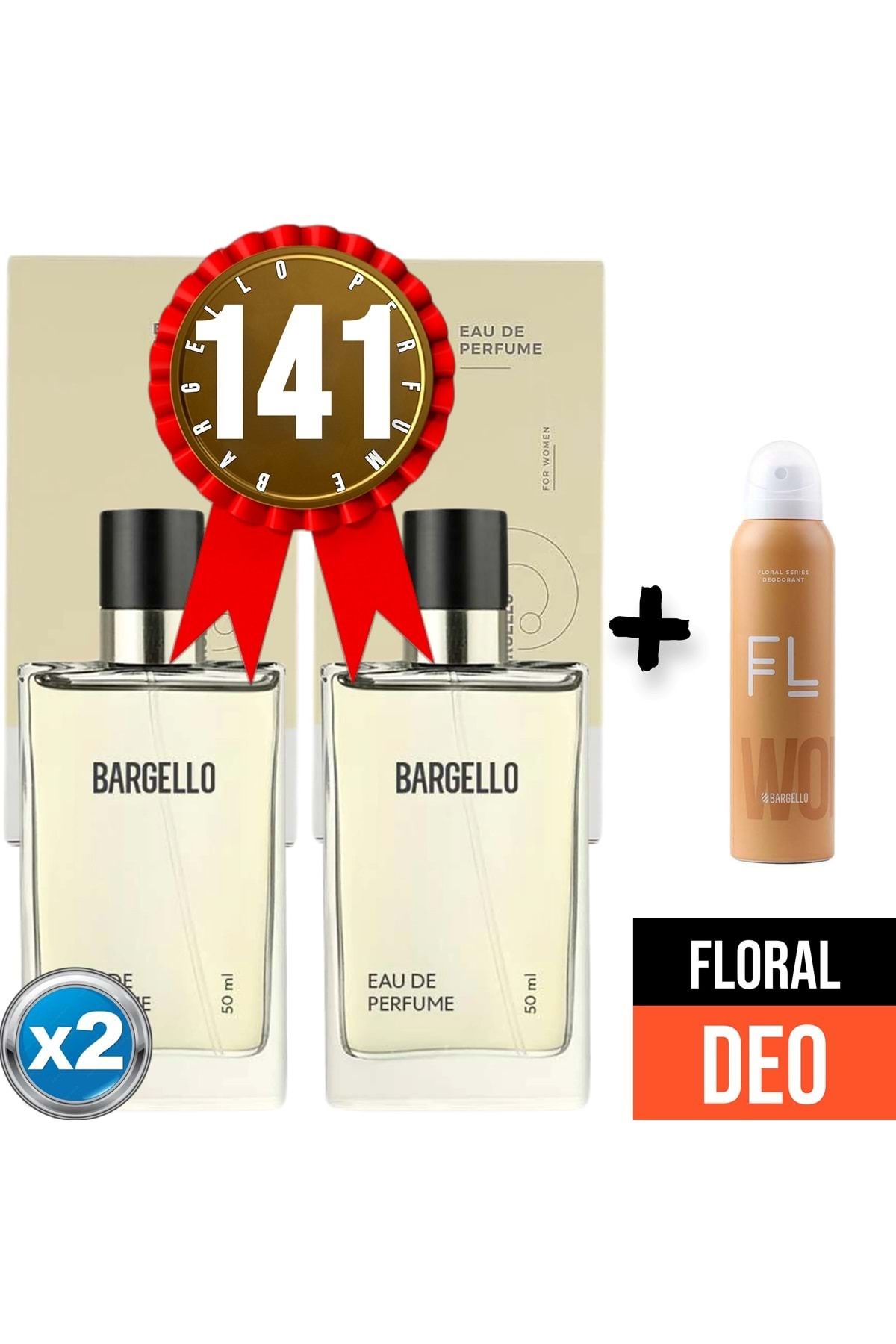عطر 141x2 2 عدد Edp گلدار زنانه 50 میلی لیتر دئودورانت 150 میلی لیتر Bargello
