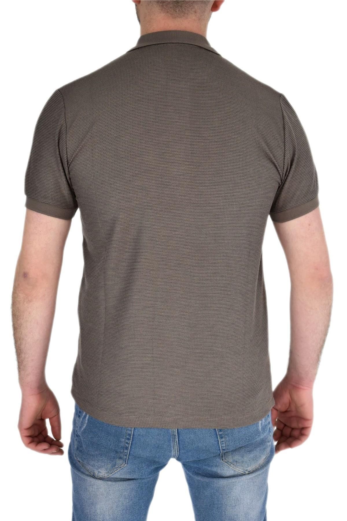 naykı-Waffle Patterned Men's Polo Collar T-Shirt - Bgl-st01941 3