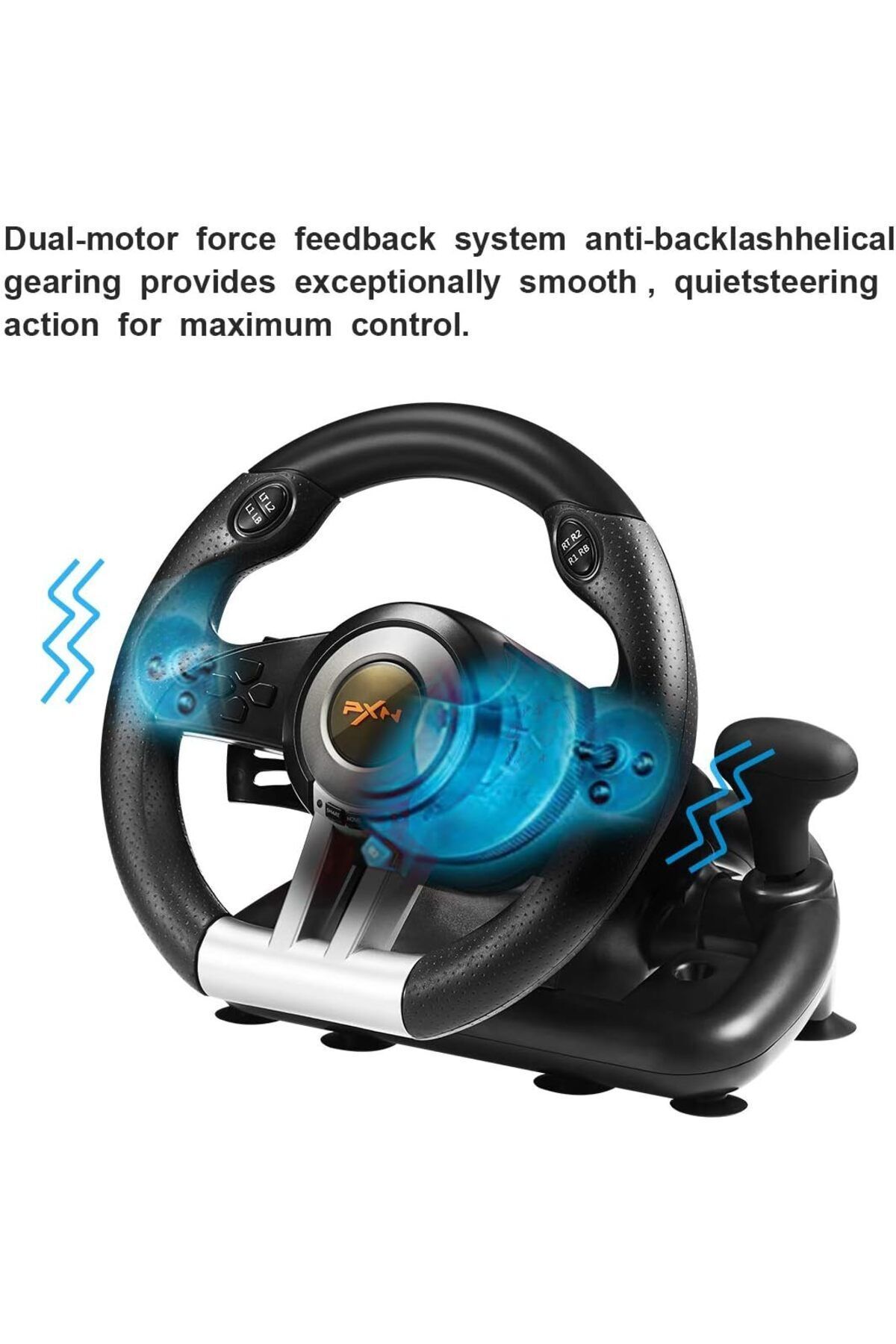 MEGAMUS-PXN V3 Pro vibration gaming Steering wheel controller for PS4, PS3, XBOX ONE, XBOX series S/X, PC 6