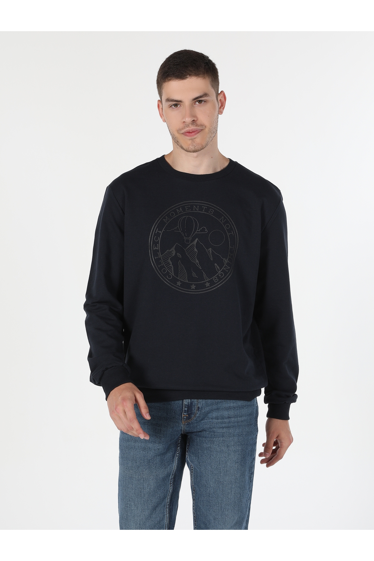 سویشرت مردانه آبی سرمه ای کولینز | .CL1060128_Q1.V2_NAV اورجینال - تصویر 6