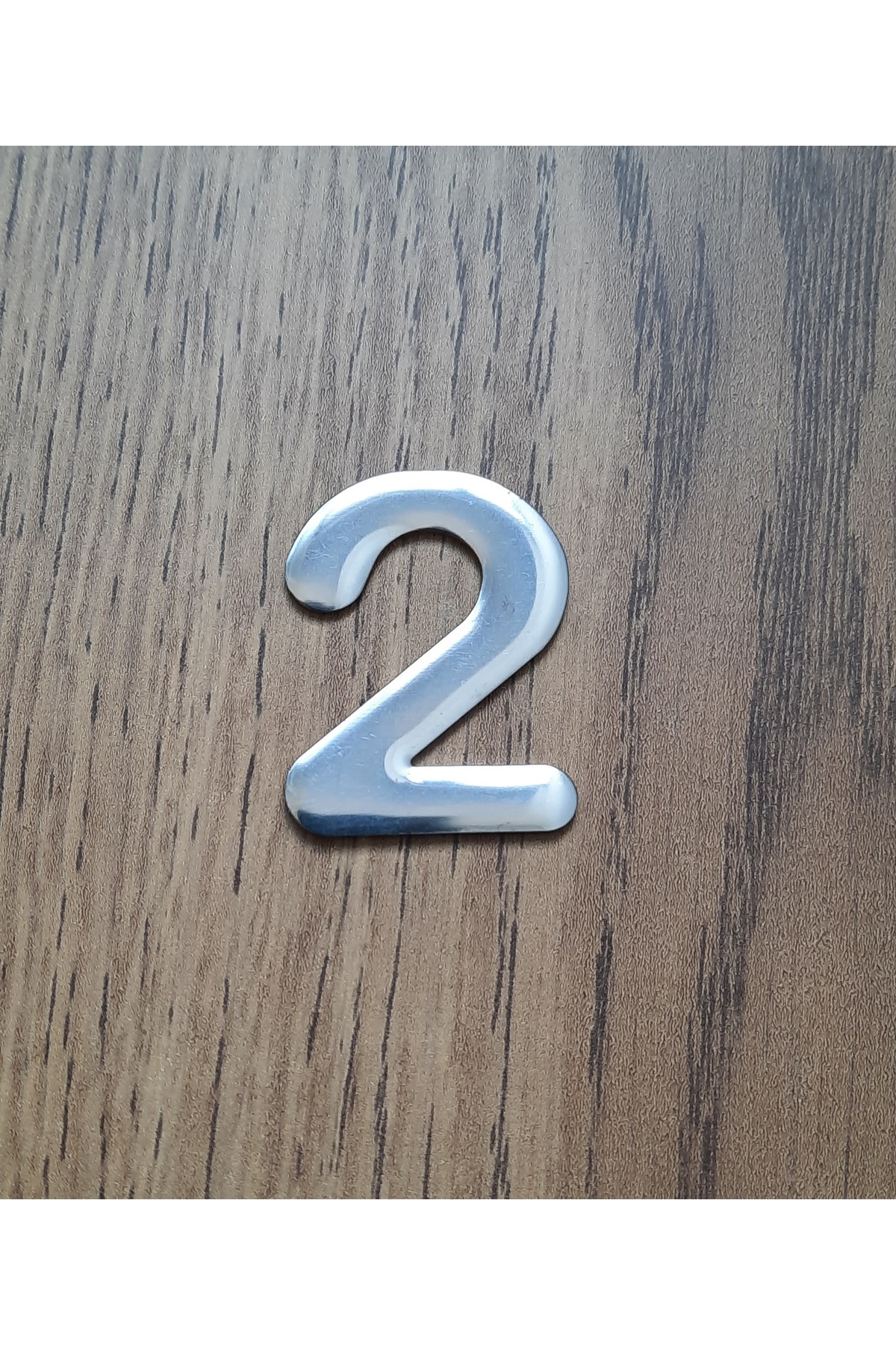 Hırdavat 4.2 Cm Metal Krom Kendinden Yapışkanlı Kapı Numarası No2
