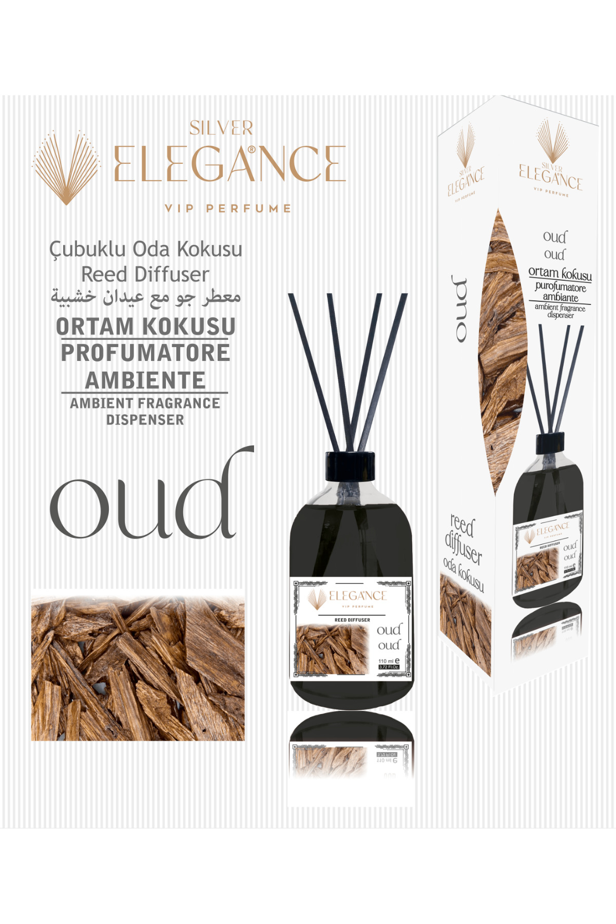 Oud Reed Diffuser Bambu Çubuklu Oda Kokusu 110 ml
