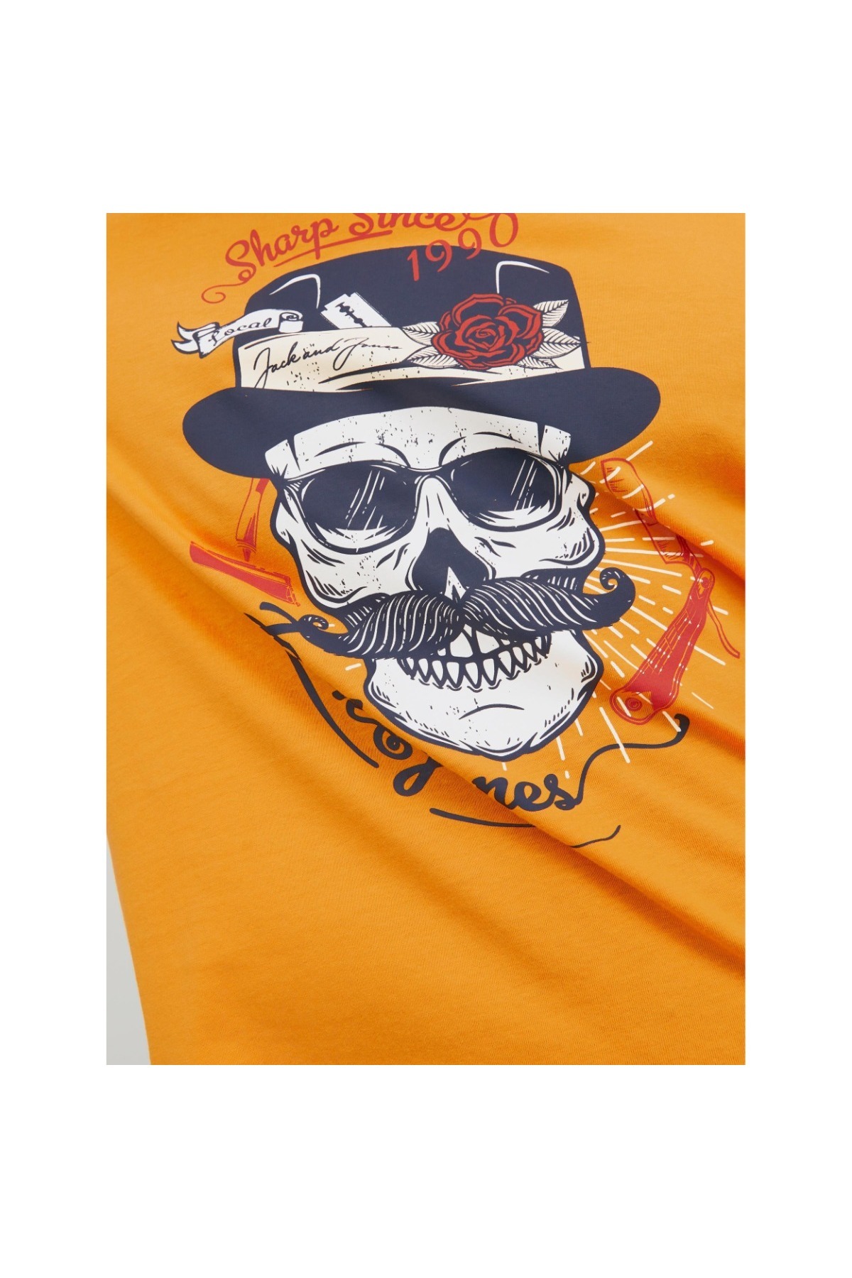 تیشرت مردانه نارنجی جک اند جونز | 12227779 اورجینال - تصویر 2