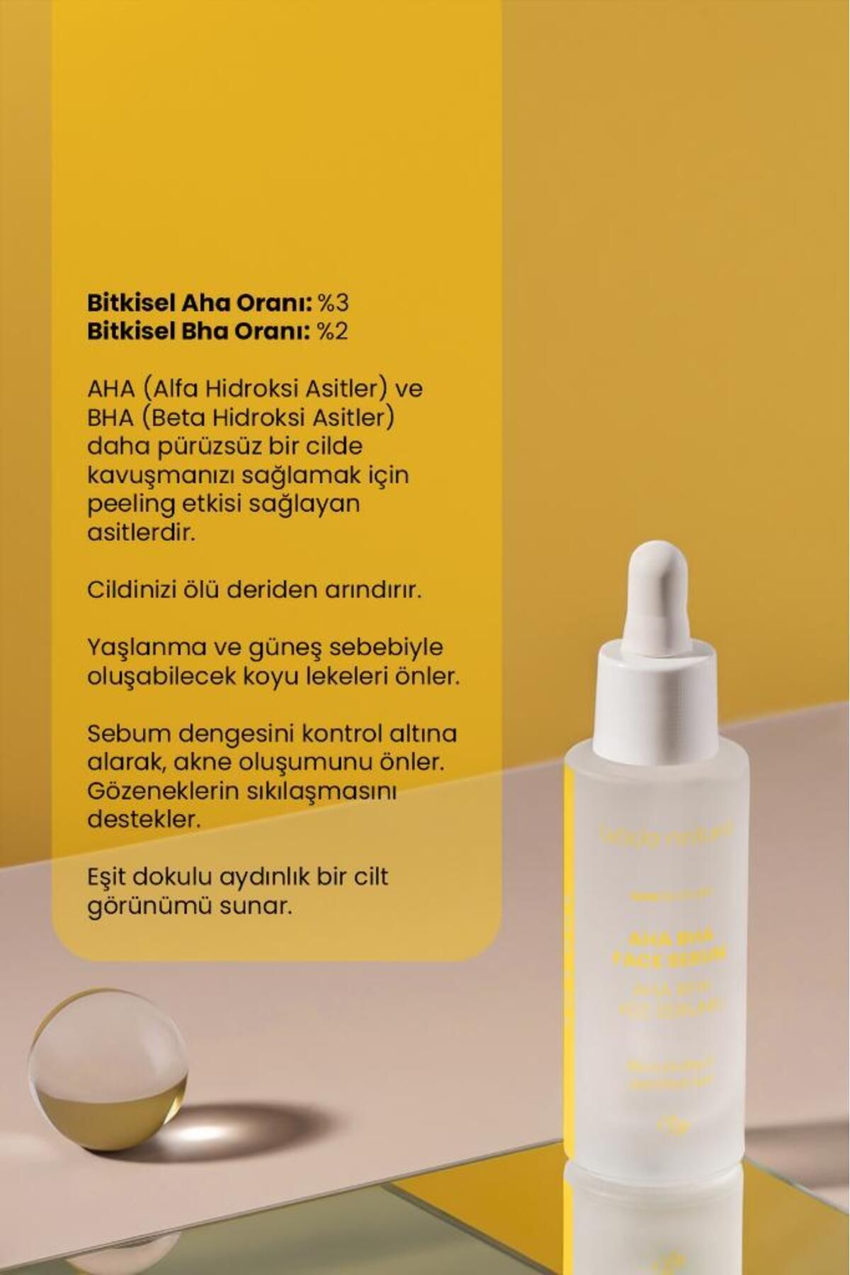 سرم صورت Aha Bha، اکولایزر رنگ پوست، اثر احیا کننده 30 میلی لیتر Bade Natural