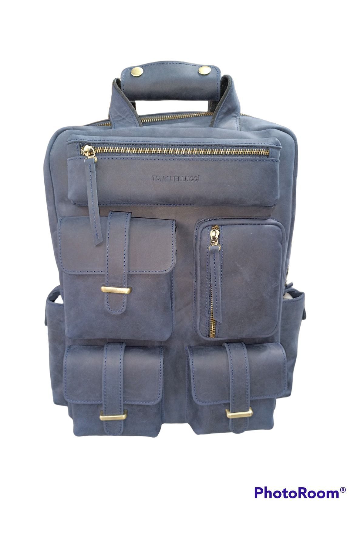 Tony Bellucci Khaki Leather Backpack Trendyol