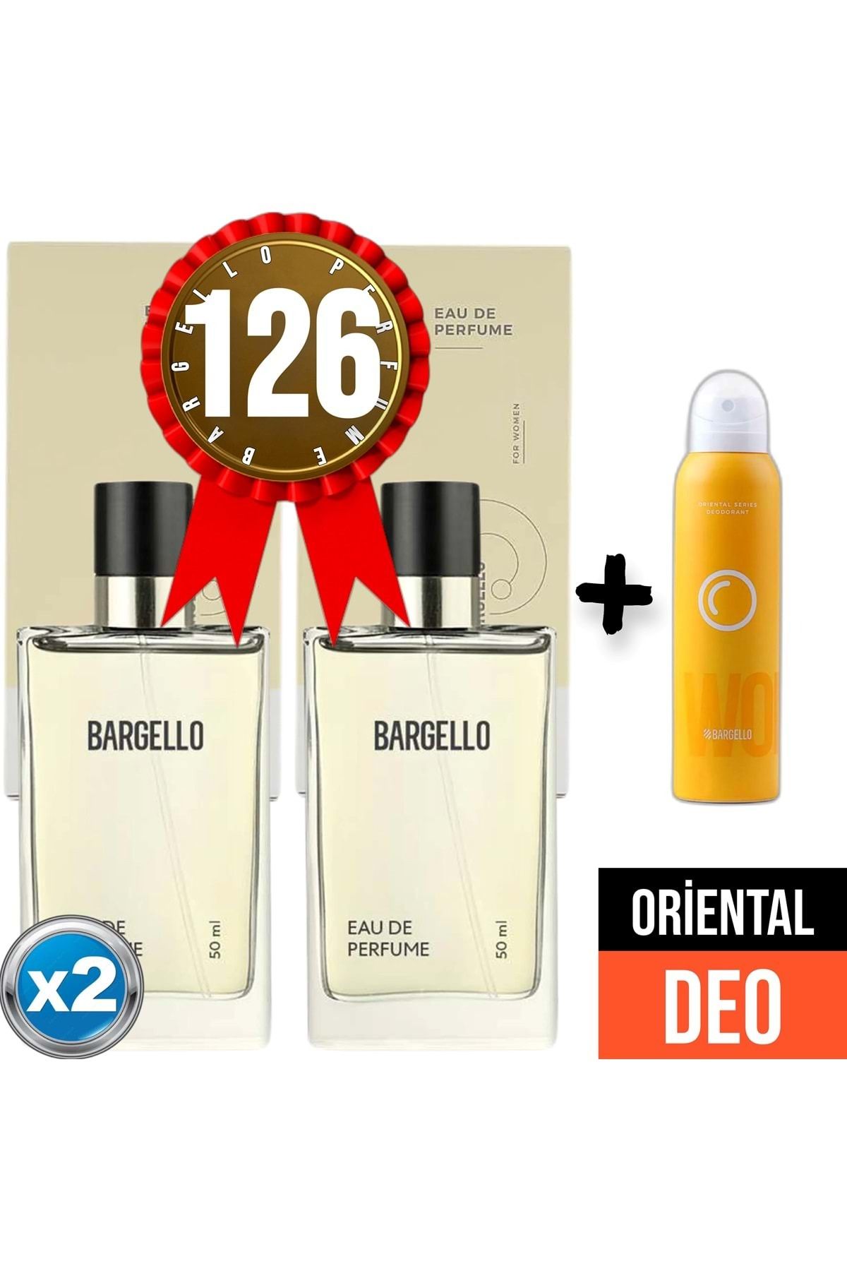 عطر 126x2 (2 عدد) اورینتال 50 میلی لیتر Edp + دئودورانت شرقی 150 میلی لیتر Bargello