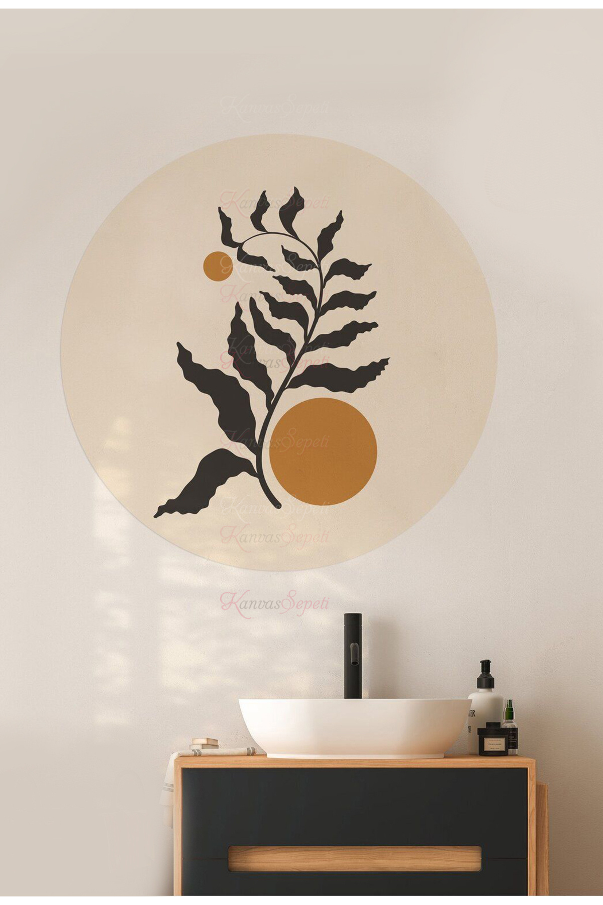 Kendiliğinden Yapışkanlı Kalın Kanvas Dokulu Dekoratif Bohem Art Soyut Duvar Kağıdı Duvar Stickerı