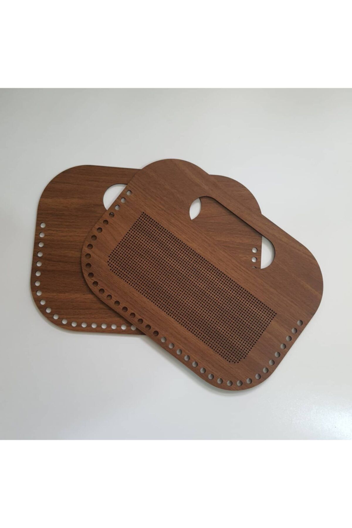 SUN LAZER Kanavice Örgü Canta Plakasi 34x25 Ceviz