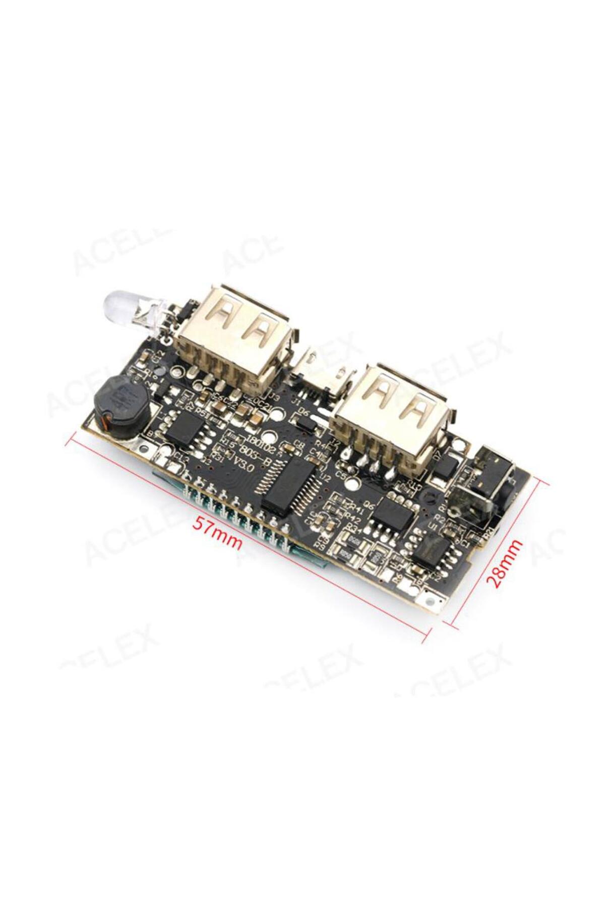 Çift Usb Çıkışlı Ekranlı Powerbank Modülü Şarj Edebilir 5v 2.1a H913-a V1.0 4