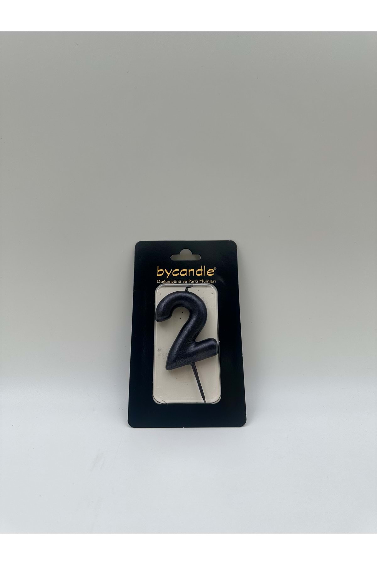 TURKUAZ PARTY BYCANDLE - RAKAM MUM - 2 - SİYAH - 6 CM
