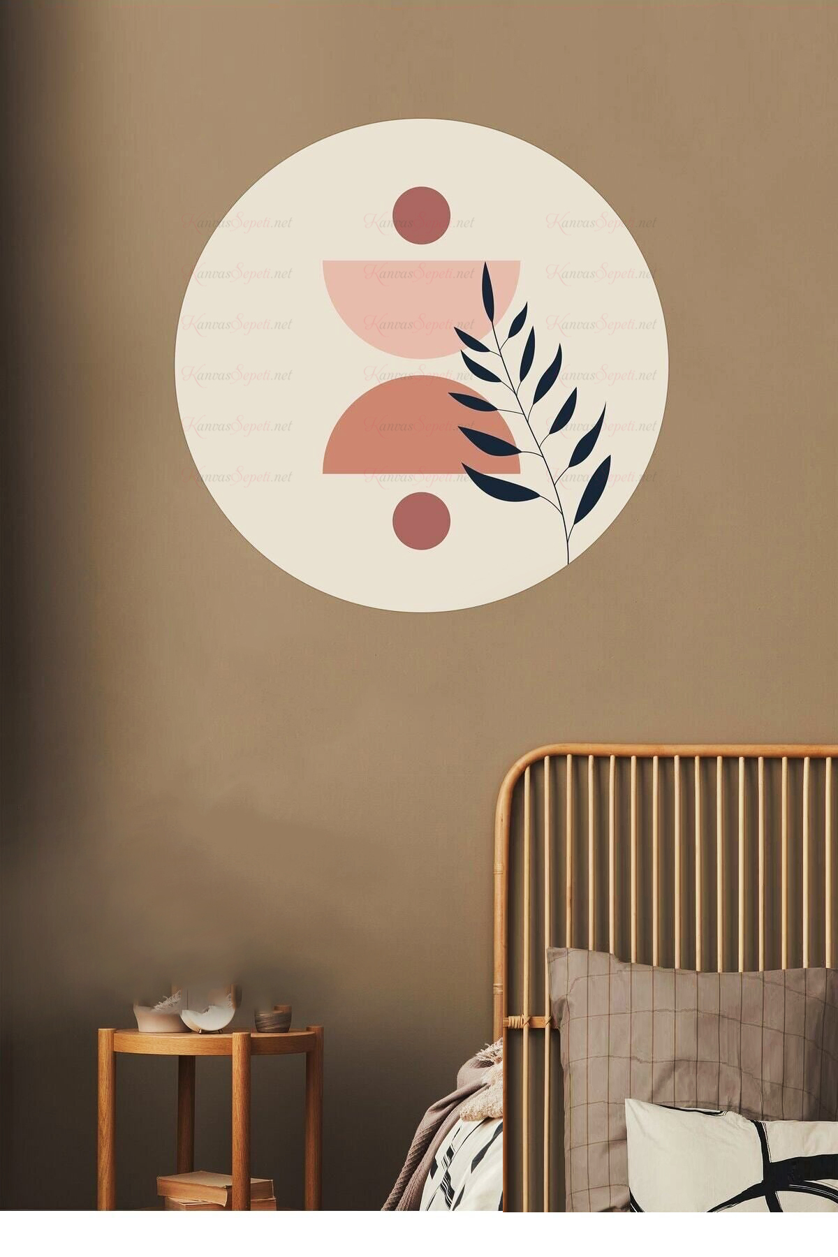 Kendiliğinden Yapışkanlı Kalın Kanvas Dokulu Dekoratif Bohem Art Soyut Duvar Kağıdı Duvar Stickerı