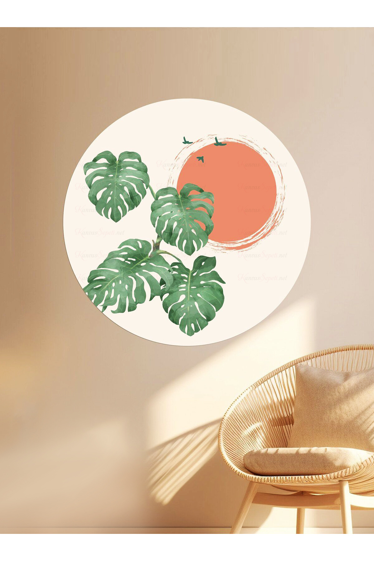 Kendiliğinden Yapışkanlı Kalın Kanvas Dokulu Dekoratif Bohem Art Soyut Duvar Kağıdı Duvar Stickerı