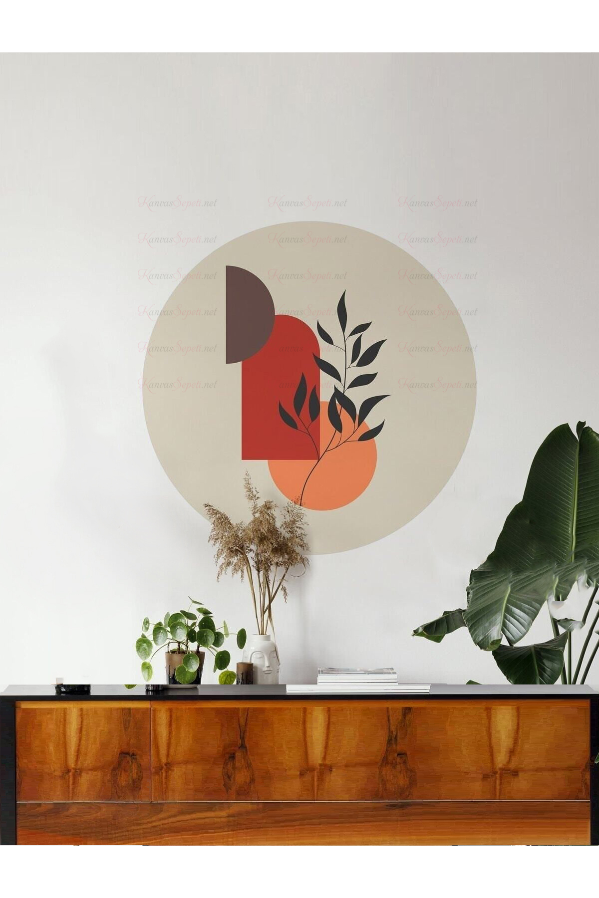 Kendiliğinden Yapışkanlı Kalın Kanvas Dokulu Dekoratif Bohem Art Soyut Duvar Kağıdı Duvar Stickerı