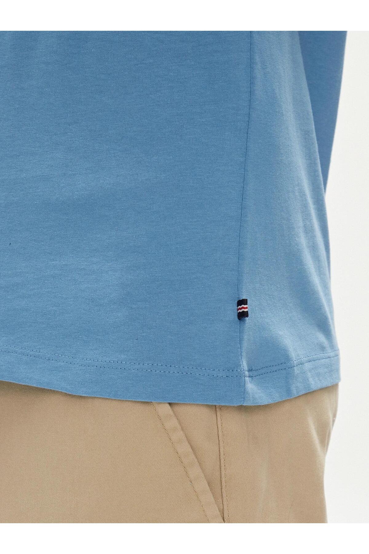 تیشرت مردانه آبی جک اند جونز | 12248600-PA اورجینال - تصویر 4