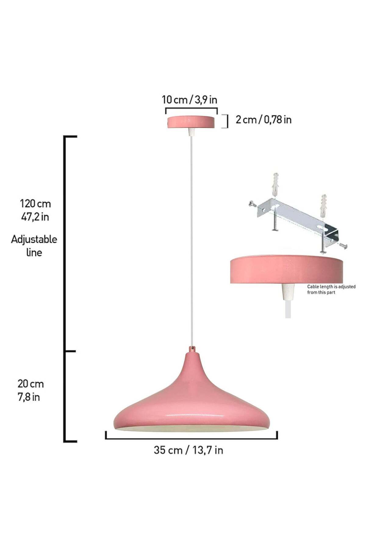 Bamyum-Champion 35cm E27 Rosa Pendelleuchte 5