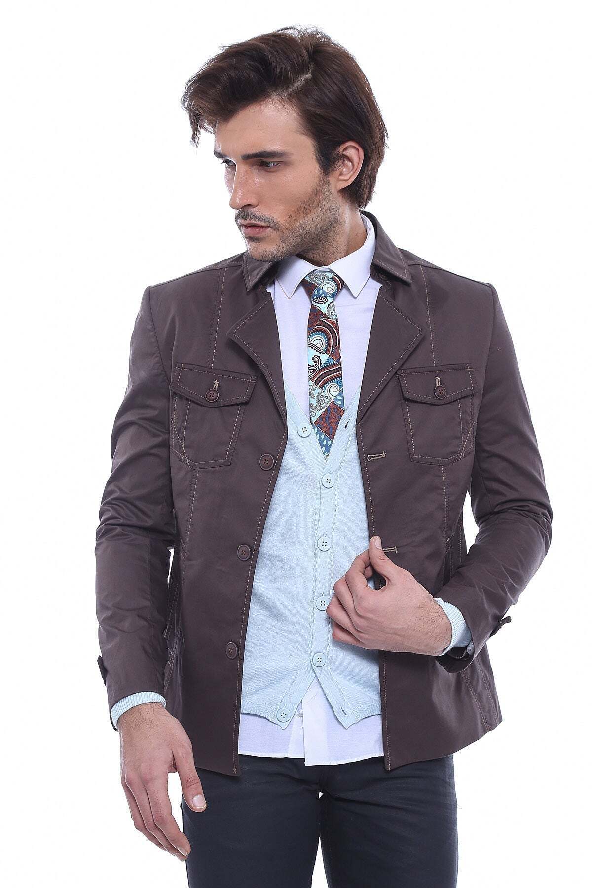 ترنچ کت مردانه ???? ?? Wessi | K-3400-505044 اورجینال - تصویر 3