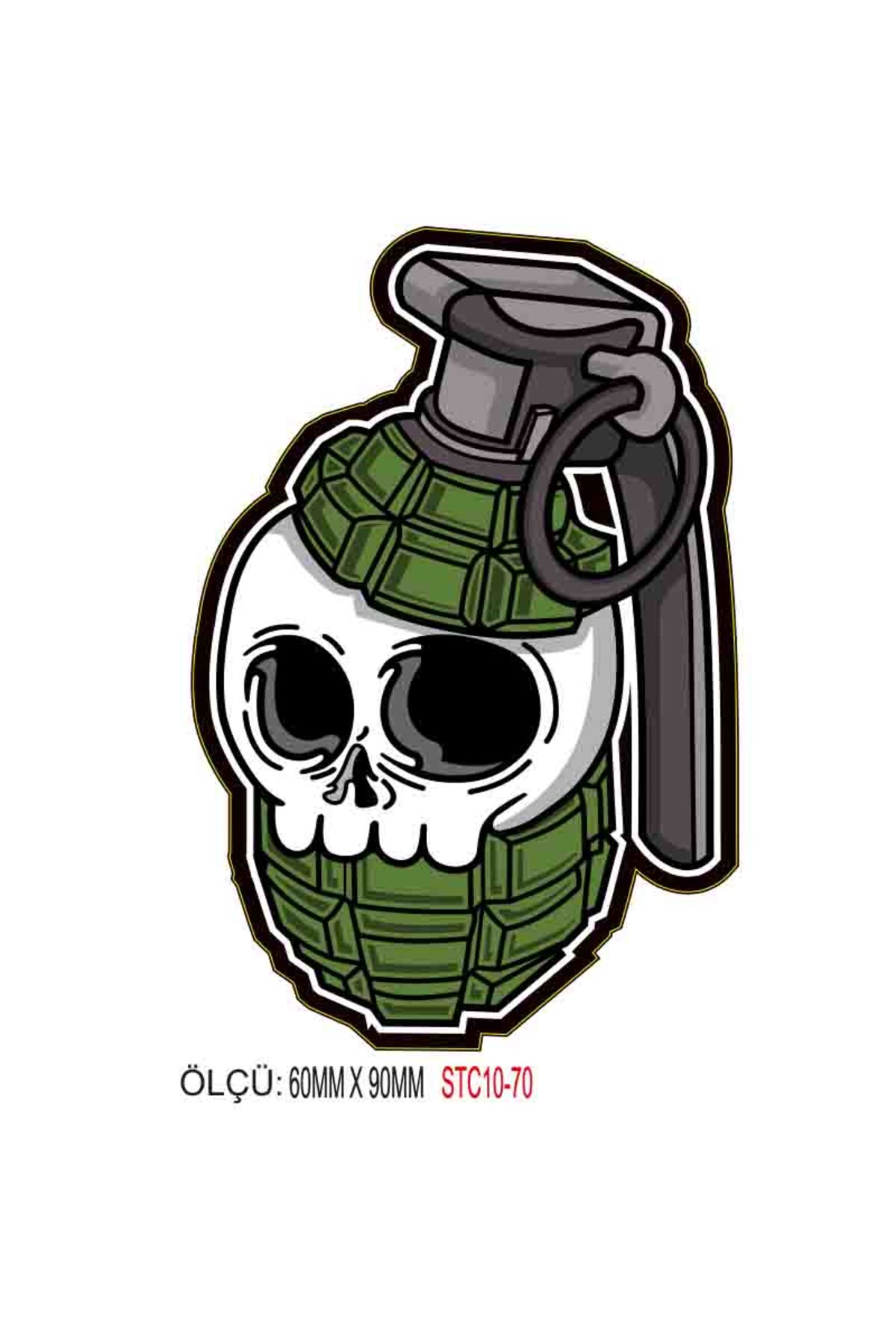 PROMOT MOTORSİKLET KASK STİCKER  GRENAJ STİCKER 2 Lİ AKSESUAR MOTO STİCKER 70