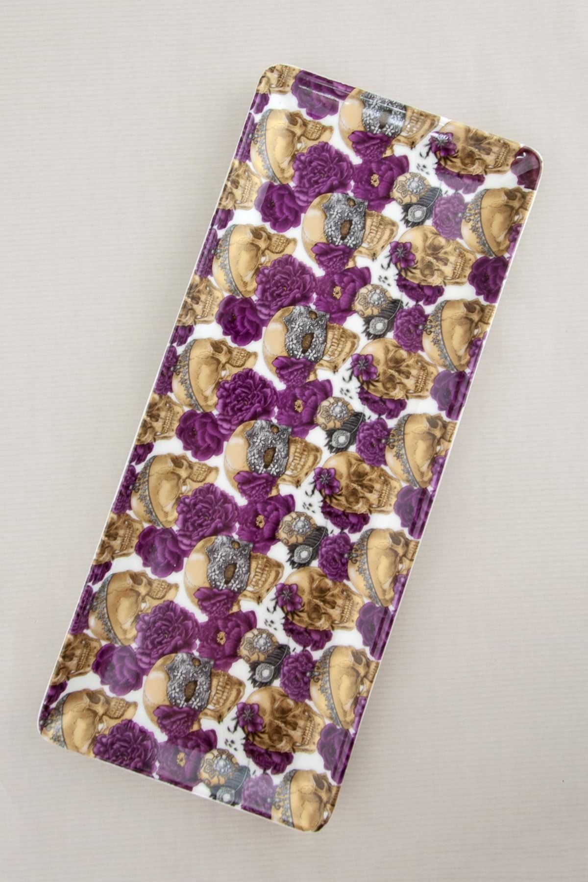 Bursa Porselen Dekor-Purple Kura Head Presentation Plate - Tray 2