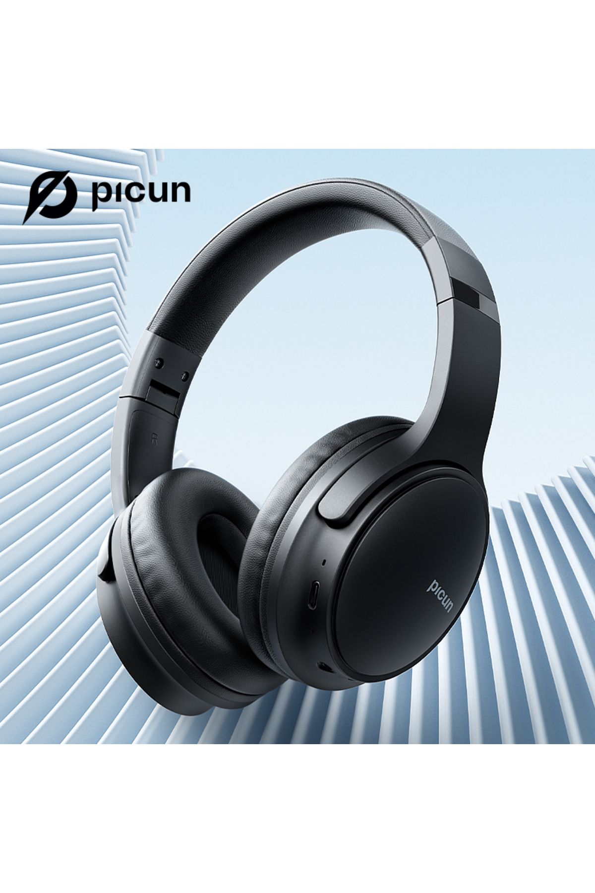 Picun-B-06 Over Ear Bluetooth Headphones - 110 Hours Playtime, Wireless with Mic, Foldable 2