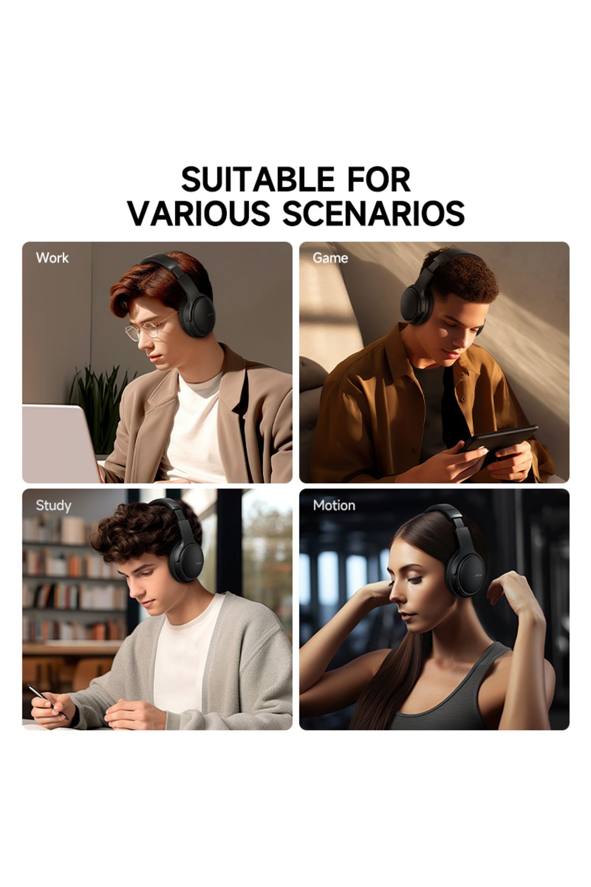 Picun-B-06 Over Ear Bluetooth Headphones - 110 Hours Playtime, Wireless with Mic, Foldable 7