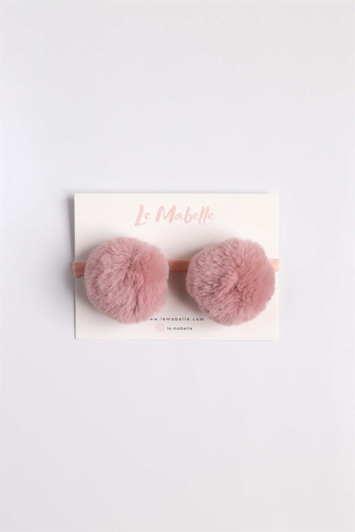 Лента для волос Le Mabelle Powder Two Pompom LM684