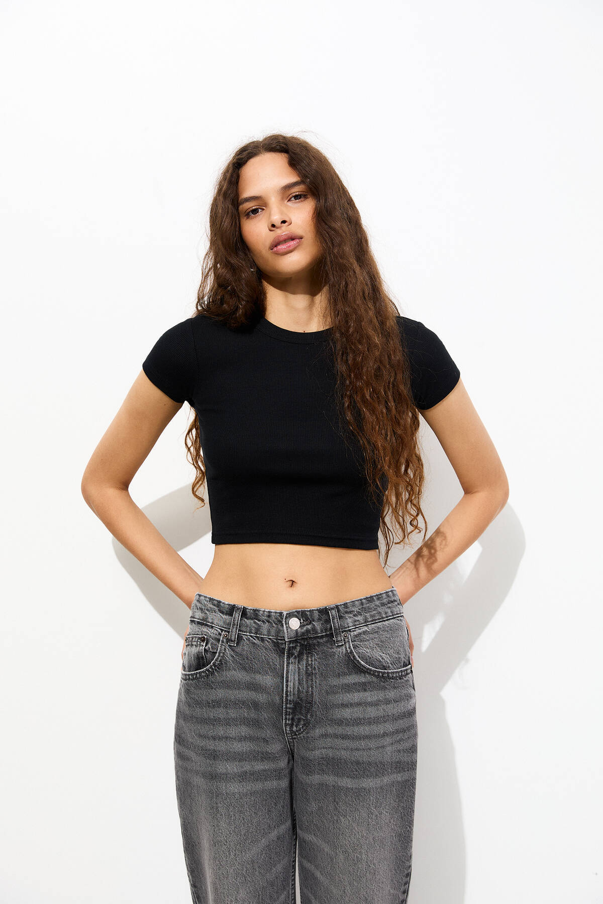 T-shirt Crop Top In Maglia Trendyol Green, 100% Cotone, Taglia S/36, Colore Verde