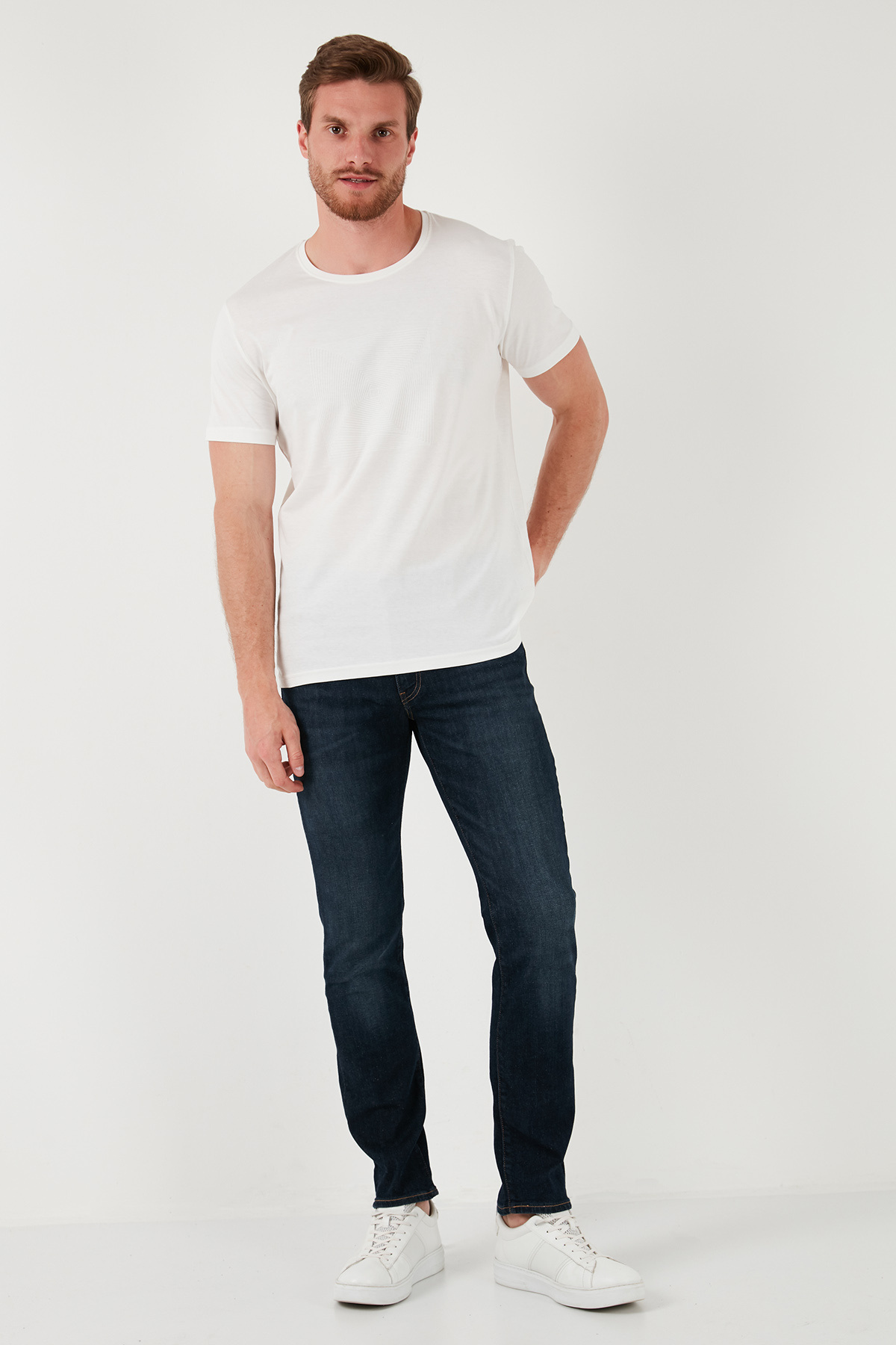 شلوار لیوایز مردانه دوختنی آبی سرمه ای  راسته Slim Fit/اسلیم فیت فاق نرمال   Slim/اسلیم فیت Daily/روزانه | Levi's A2081-0000_rollbacked TR - تصویر 3