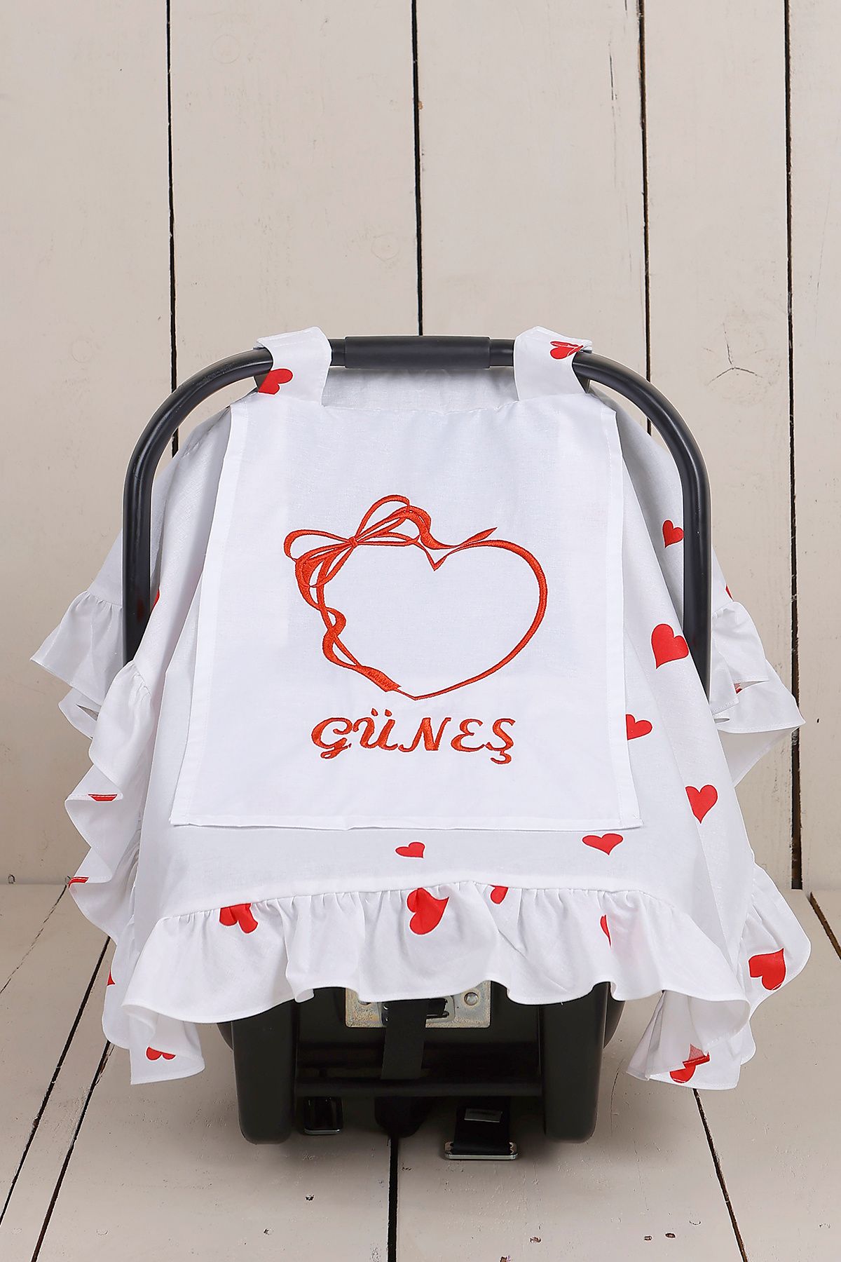 JUNİPERUS Fırfırlı Kişiye Özel Nakışlı Puset Örtüsü fotoğrafı 3 (önizleme)