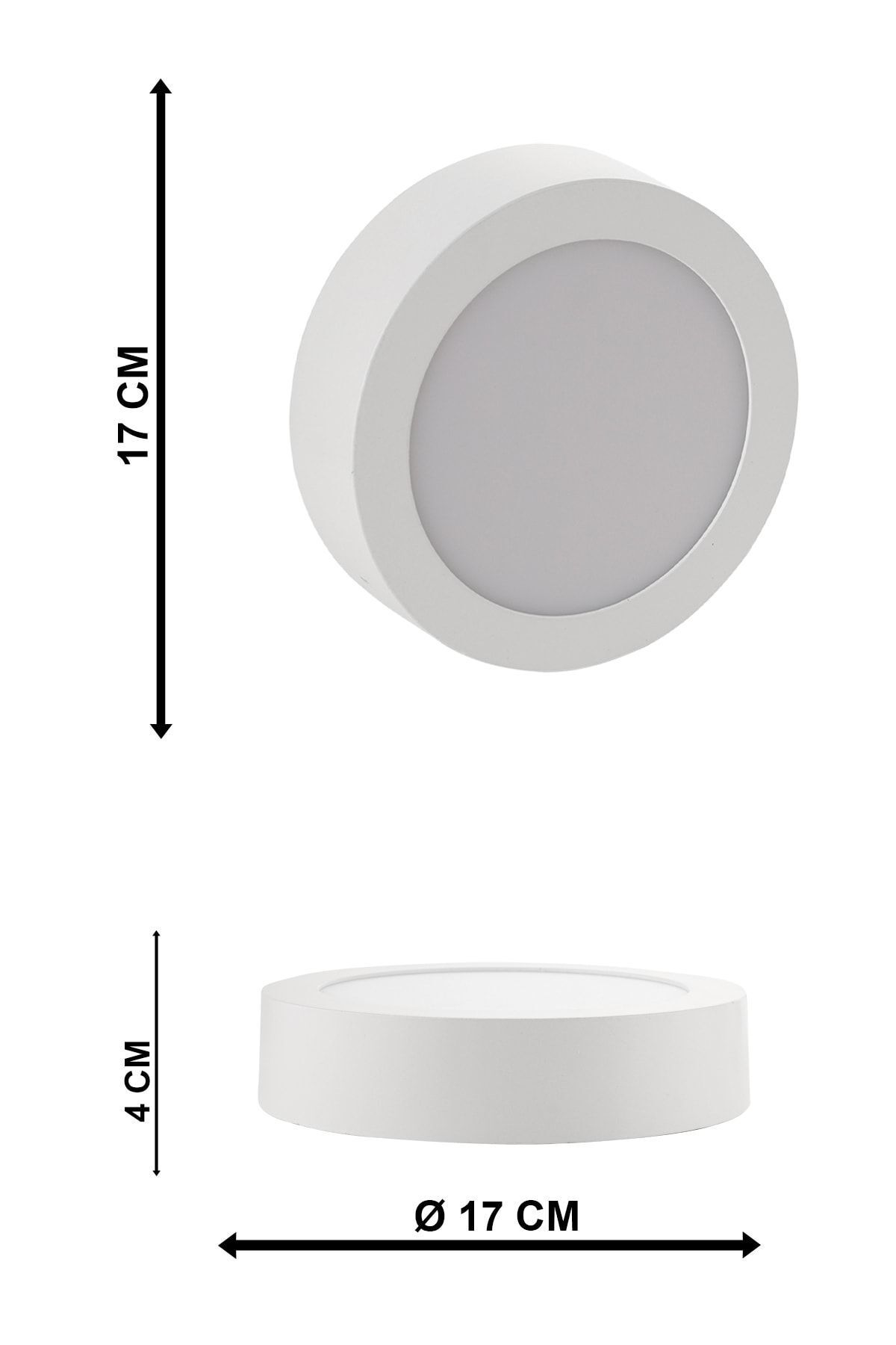 Begüsa-Slim Led Panel 12w Round Surface Mounted White 3000 K 3